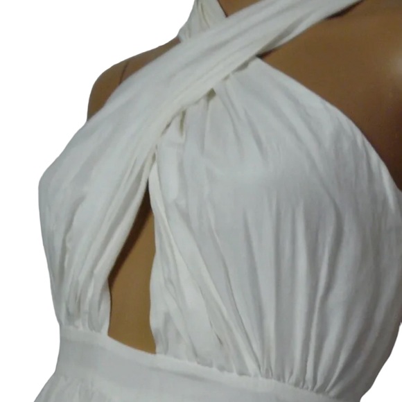 Catherine Malandrino Bleach White Annabeth Crisscross Silk Dress size 4 - Picture 11 of 15